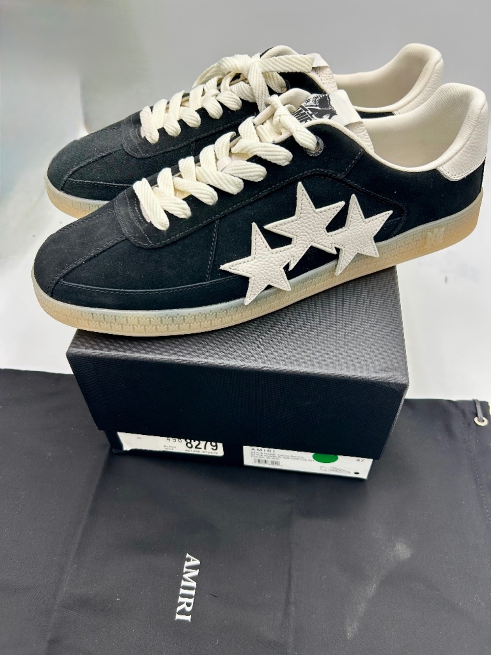 Men’s AMIRI Pacific Suede Star Low Top Sneakers. Size 47/14 US.